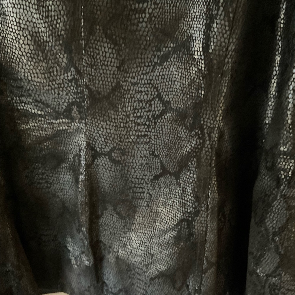 Preston & York snake skin print Black Leather Jacket size medium vintage Y2k - Picture 8 of 11